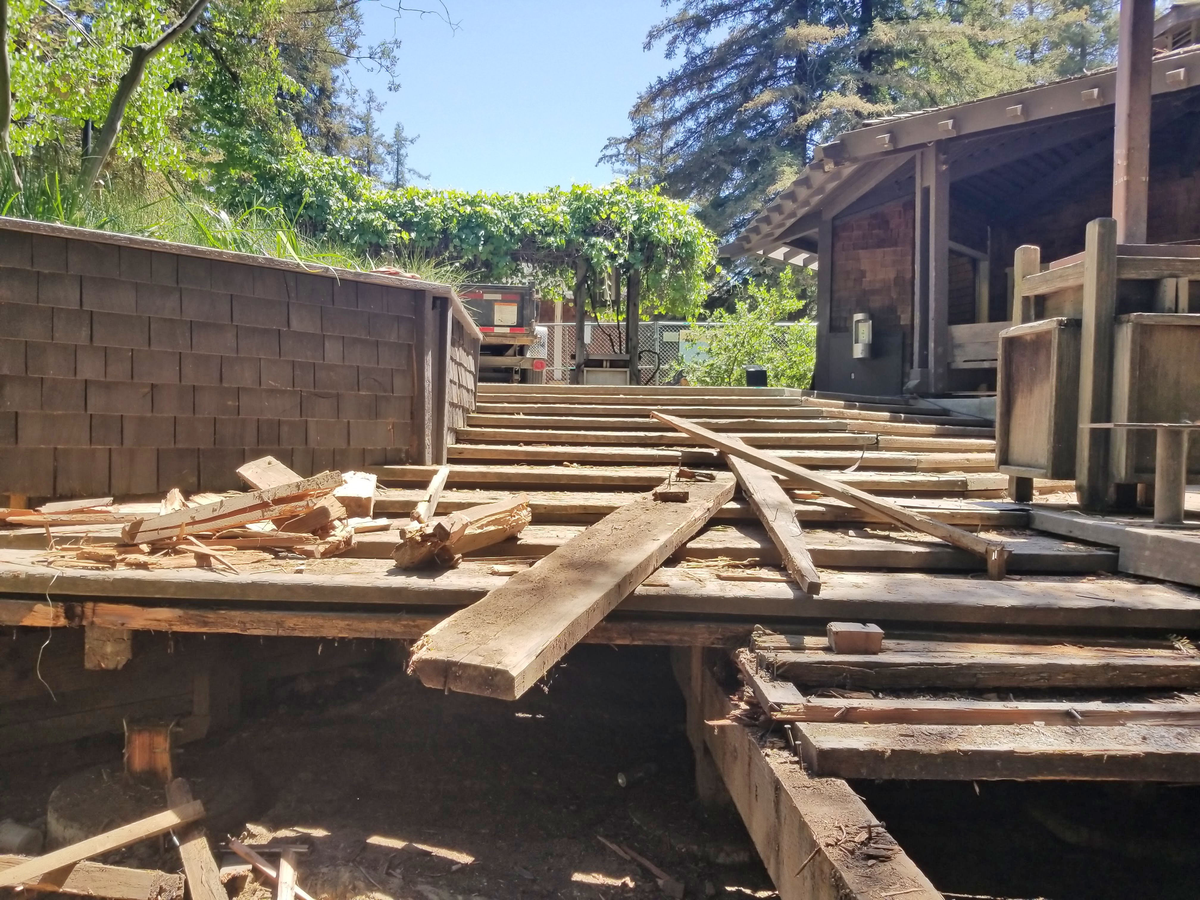 Image of Wyatt Deck demolition.