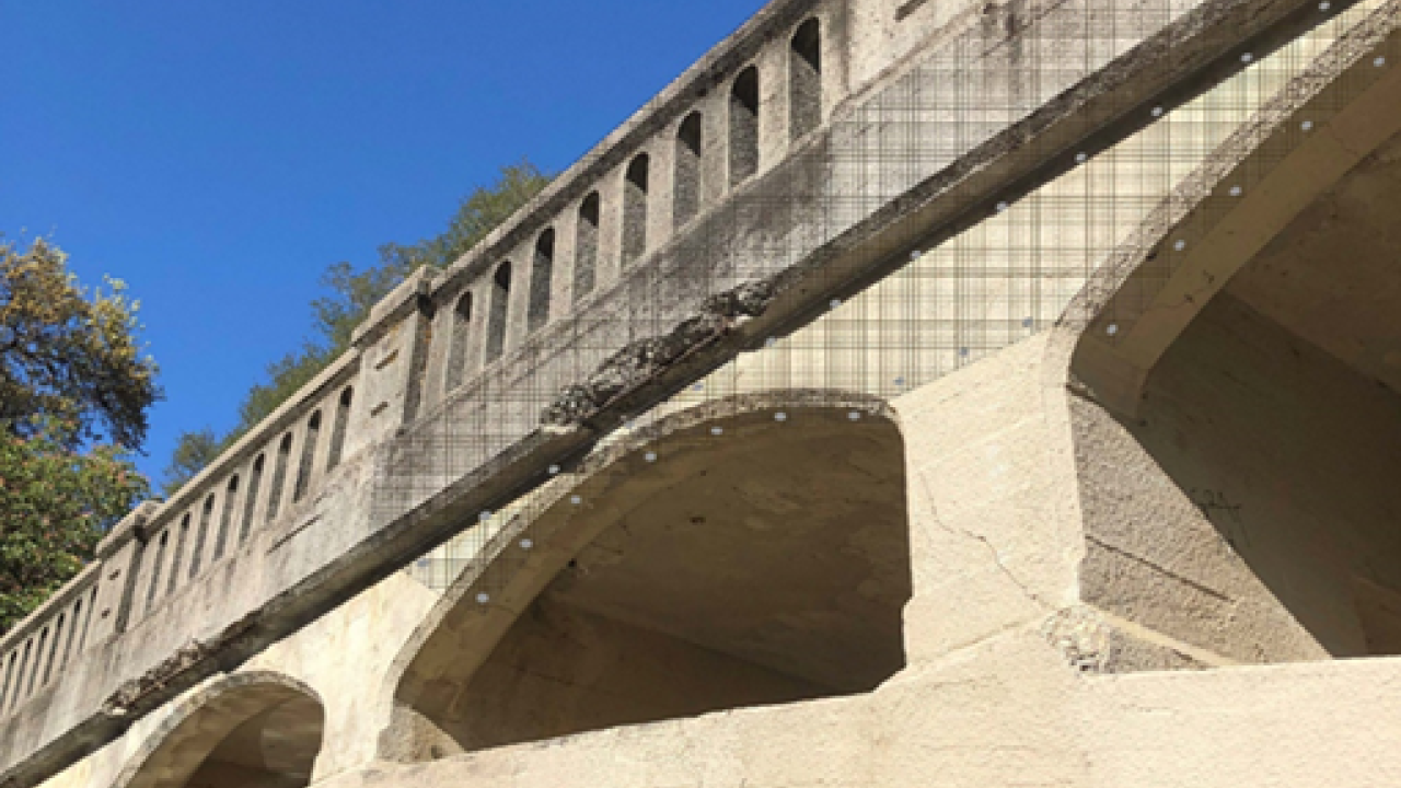 Rendering of mesh on the Old A Street Bridge 