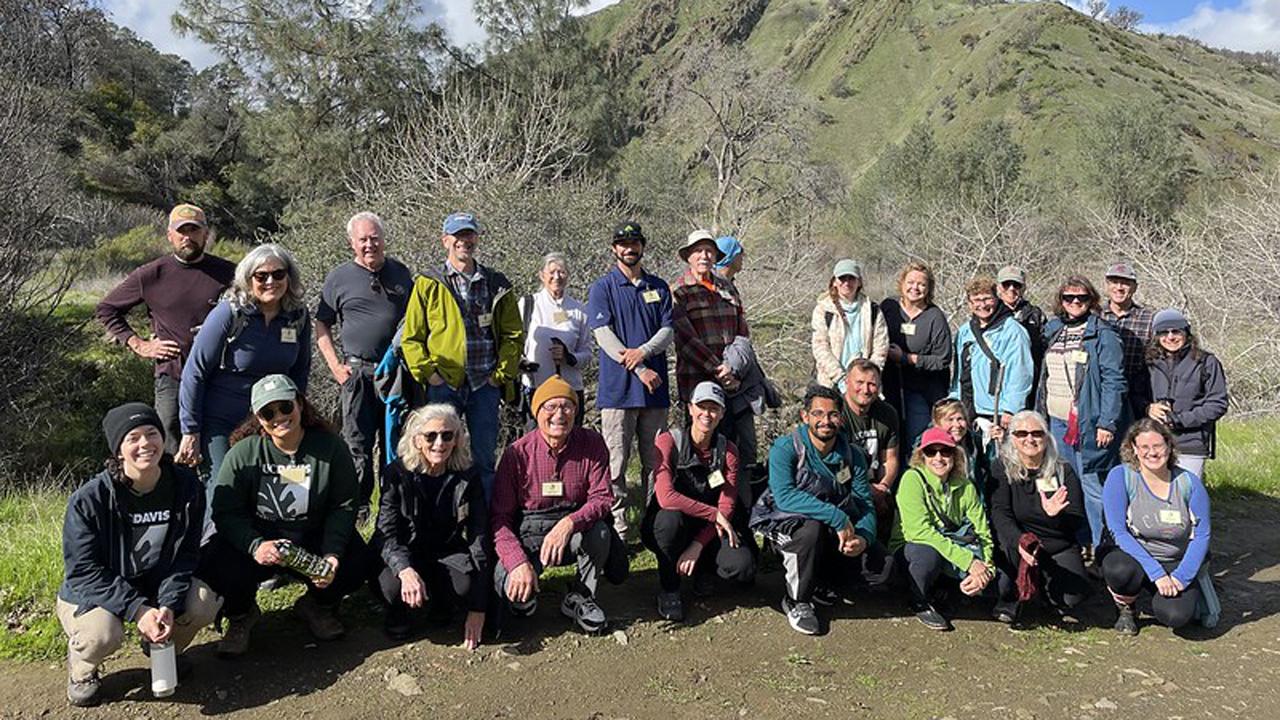 UC Davis Arboretum and Public Garden volunteers posing together for a group photo.