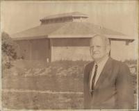 Image of Fred Wyatt in front of Wyatt Pavilion