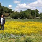 Image of Learning by Leading Sustainable Horticulture interns in a student-planted wildflower meadow.