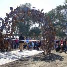 ribbon cutting of the shovel sculpture