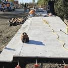 Image of progress on the La Road Bridge construction.