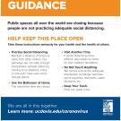 Image of the poster notifying visitors to the UC Davis Arboretum that they must practice COVID public health guidance in our outdoor spaces.