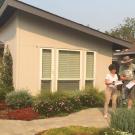 Image of Ria de Grassi's lawn-free front yard in which she incorporated many of the plants she purchased at the UC Davis Arboretum Teaching Nursery plant sales.