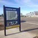 New UC Davis campus map stand installed near Aggie Stadium.