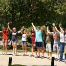 Image of the finale performance of Camp Shakespeare in the UC Davis Arboretum.