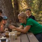 Kiely presenting to children in the Redwood Grove